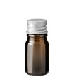 Glasflasche 5 ml braun mit silbernem Aluminium-Schraubverschluss