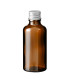 Glasflasche 50 ml braun mit silbernem Aluminium-Schraubverschluss