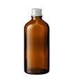 Glasflasche 100 ml braun mit silbernem Aluminium-Schraubverschluss
