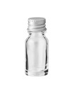Glasflasche 10 ml klar mit silbernem Aluminium-Schraubverschluss