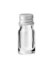 Glasflasche 5 ml klar mit silbernem Aluminium-Schraubverschluss