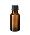 Glasflasche 20 ml braun mit schwarzem Schraubverschluss