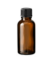 Glasflasche 30 ml braun mit schwarzem Schraubverschluss
