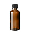 Glasflasche 50 ml braun mit schwarzem Schraubverschluss