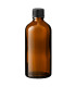Glasflasche 100 ml braun mit schwarzem Schraubverschluss
