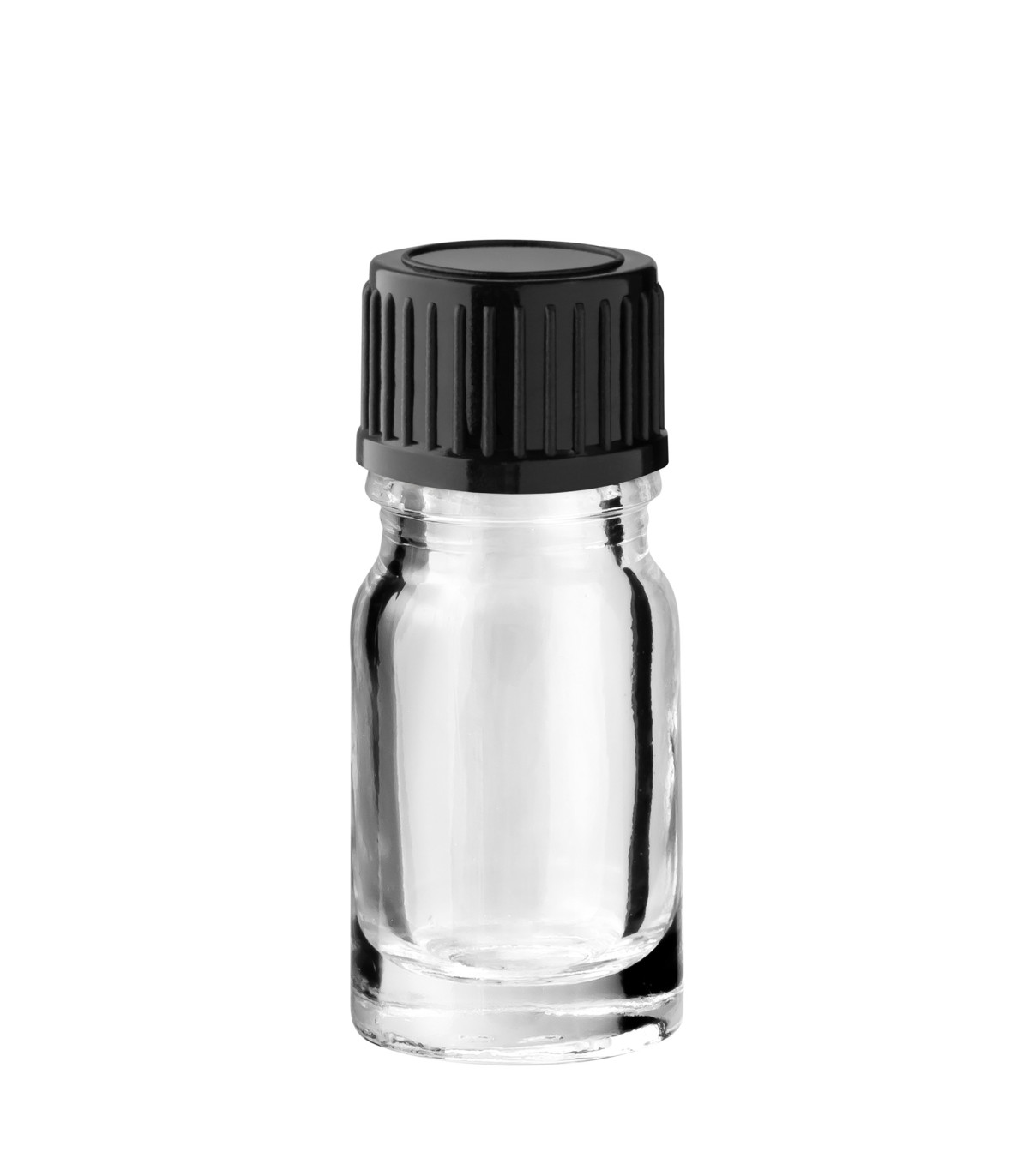 Glasflasche 5 ml klar mit schwarzem Schraubverschluss