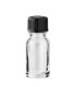 Glasflasche 10 ml klar mit schwarzem Schraubverschluss