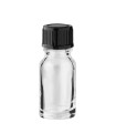Glasflasche 10 ml klar mit schwarzem Schraubverschluss