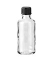 Glasflasche 50 ml klar mit schwarzem Schraubverschluss