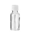 Glasflasche 20 ml klar mit weißem Schraubverschluss