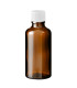 Glasflasche 50 ml braun mit weißem Schraubverschluss