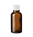 Glasflasche 30 ml braun mit weißem Schraubverschluss