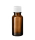Glasflasche 20 ml braun mit weißem Schraubverschluss