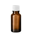 Glasflasche 20 ml braun mit weißem Schraubverschluss