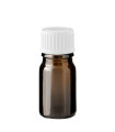 Glasflasche 5 ml braun mit weißem Schraubverschluss