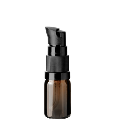 Glasflasche 5 ml braun mit schwarzer Pumpe [2]