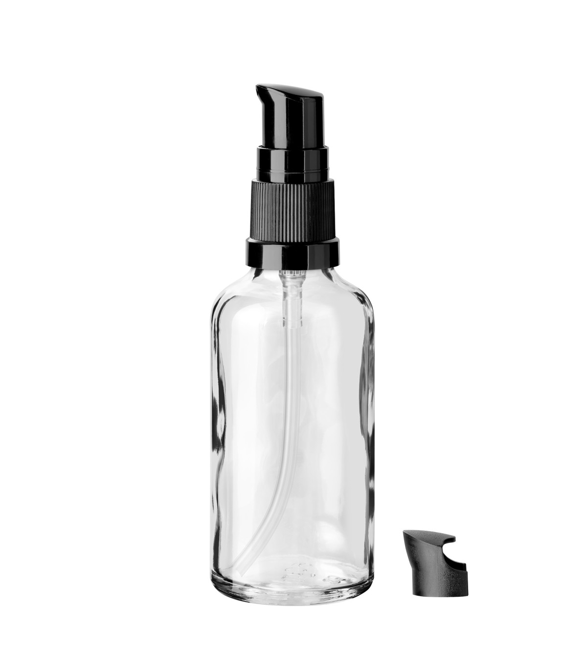 Glasflasche 50 ml klar mit schwarzer Pumpe [2]