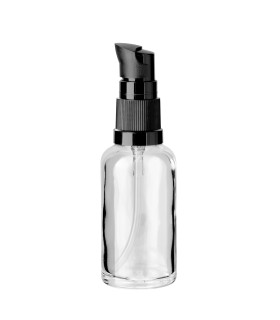 Glasflasche 30 ml klar mit schwarzer Pumpe [2]
