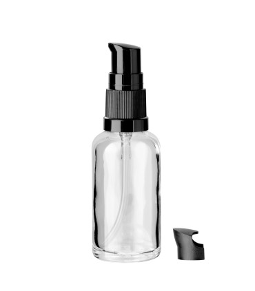 Glasflasche 30 ml klar mit schwarzer Pumpe [2]