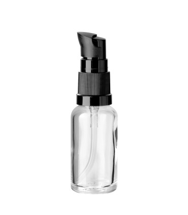 Glasflasche 20 ml klar mit schwarzer Pumpe [2]