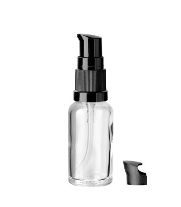 Glasflasche 20 ml klar mit schwarzer Pumpe [2]