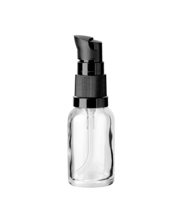 Glasflasche 15 ml klar mit schwarzer Pumpe [2]