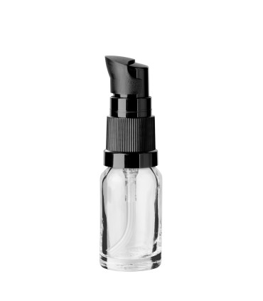 Glasflasche 10 ml klar mit schwarzer Pumpe [2]