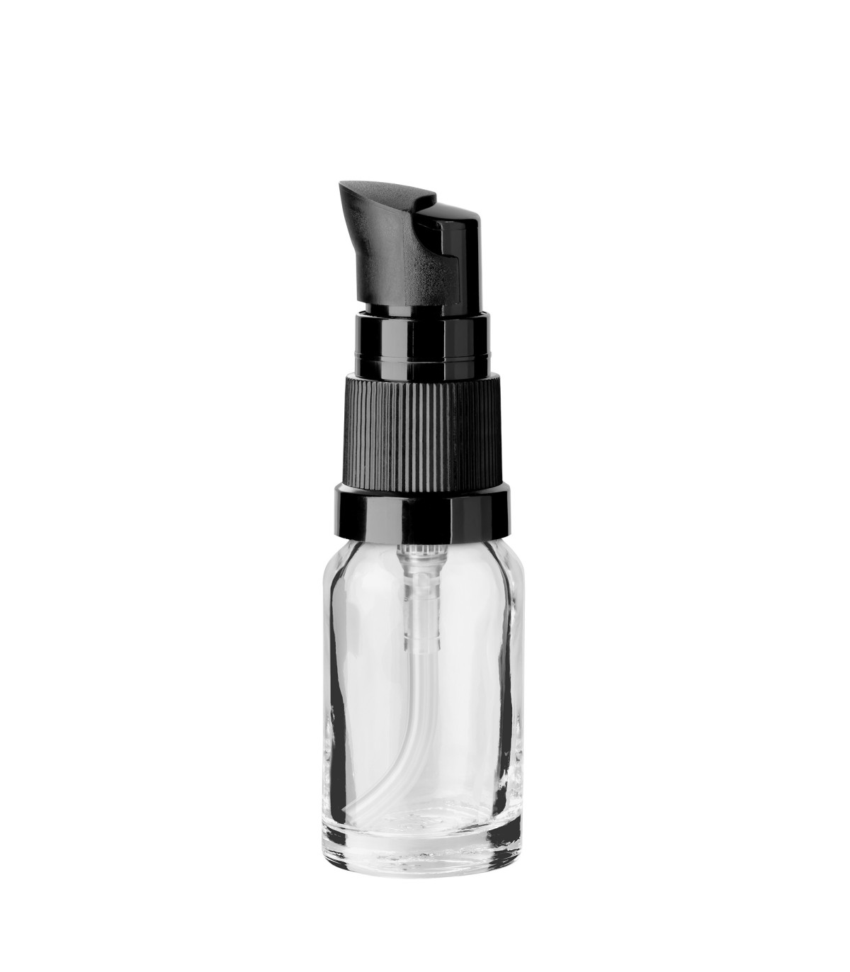 Glasflasche 10 ml klar mit schwarzer Pumpe [2]