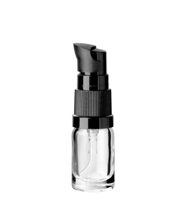 Glasflasche 5 ml klar mit schwarzer Pumpe [2]