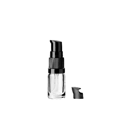 Glasflasche 5 ml klar mit schwarzer Pumpe [2]
