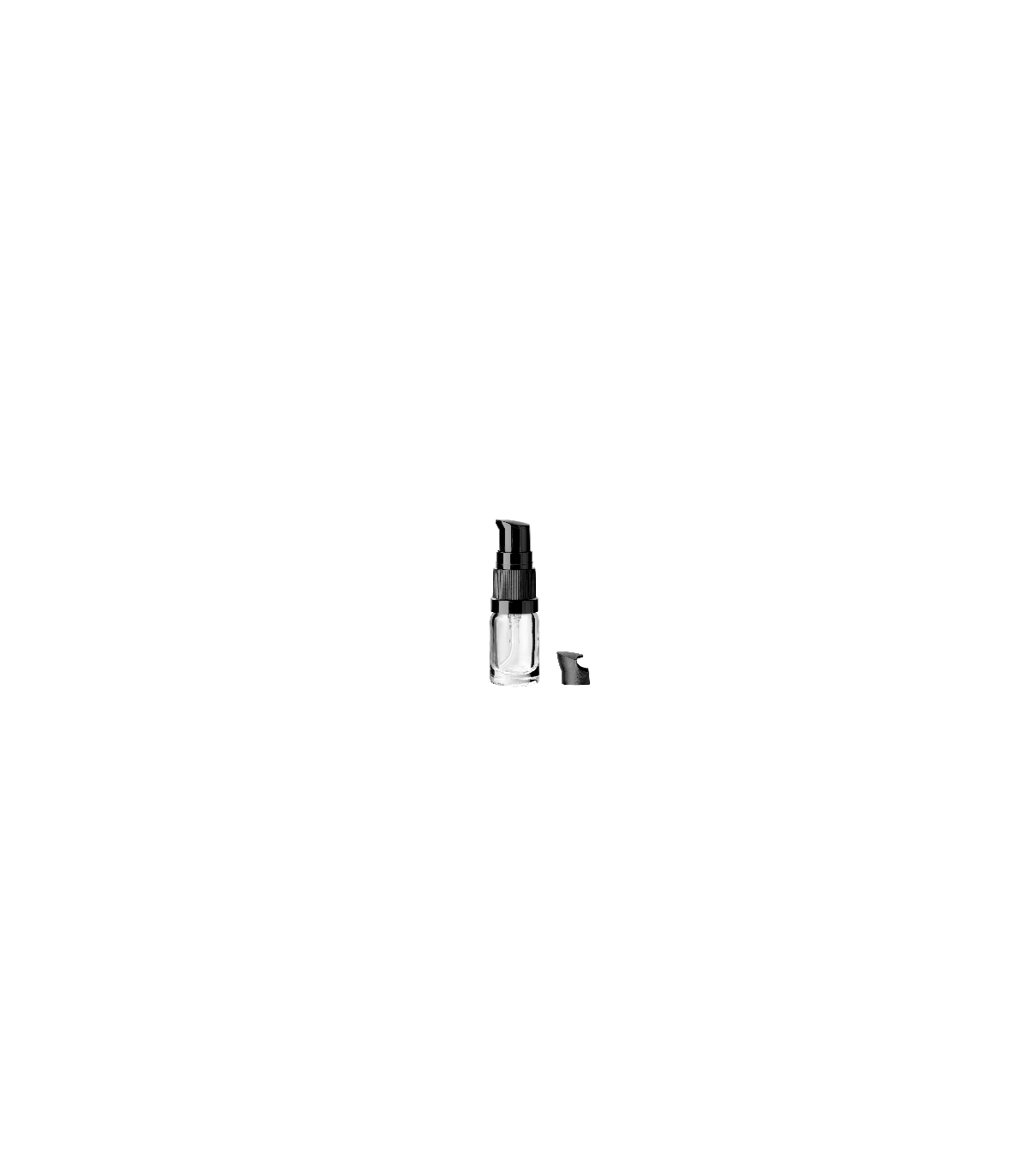 Glasflasche 5 ml klar mit schwarzer Pumpe [2]