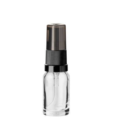 Glasflasche 10 ml klar mit schwarzer Pumpe [1]