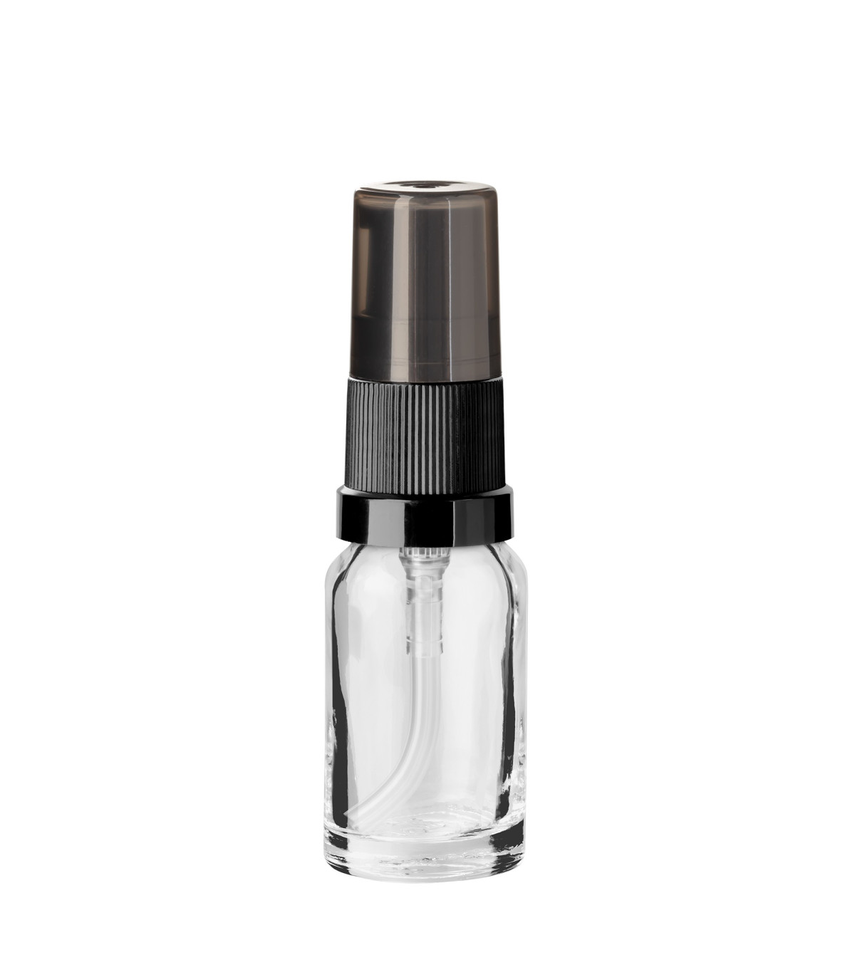 Glasflasche 10 ml klar mit schwarzer Pumpe [1]