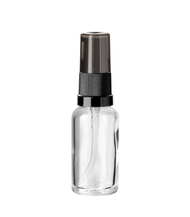 Glasflasche 20 ml klar mit schwarzer Pumpe [1]