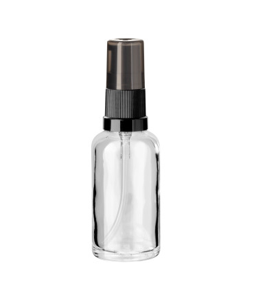 Glasflasche 30 ml klar mit schwarzer Pumpe [1]