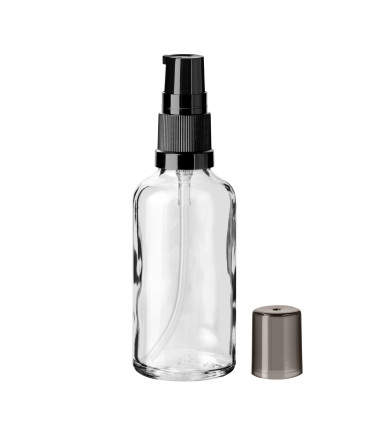 Glasflasche 50 ml klar mit schwarzer Pumpe [1]
