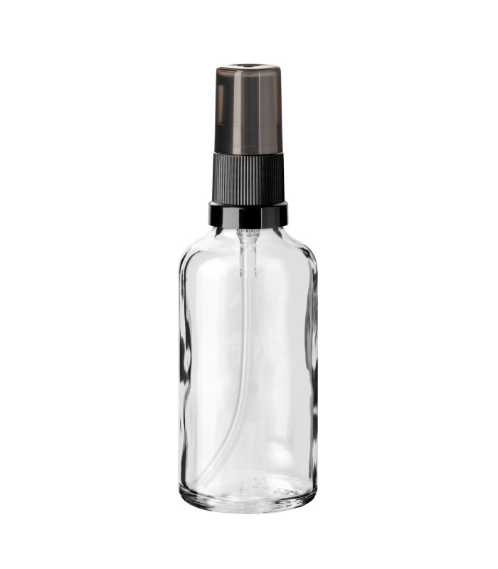 Glasflasche 50 ml klar mit schwarzer Pumpe [1]