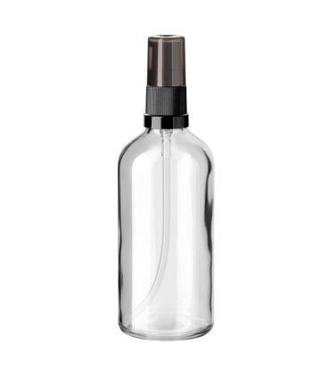 Glasflasche 100 ml klar mit schwarzer Pumpe [1]