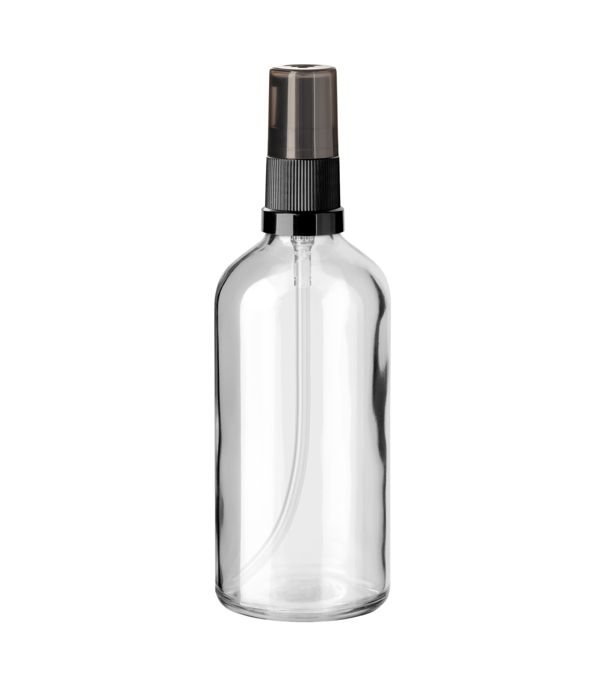 Glasflasche 100 ml klar mit schwarzer Pumpe [1]