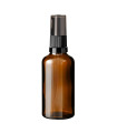 Glasflasche 50 ml braun mit schwarzer Pumpe [1]