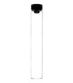 Glasfläschchen 5 ml klar mit flachem schwarzem Stopfen [2]