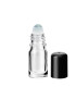 Glasflasche 5 ml klar Roll-on mit schwarzem Schraubverschluss