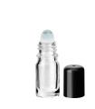 Glasflasche 5 ml klar Roll-on mit schwarzem Schraubverschluss