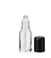 Glasflasche 10 ml klar Roll-on mit schwarzem Schraubverschluss
