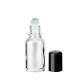 Glasflasche 15 ml klar Roll-on mit schwarzem Schraubverschluss