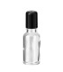 Glasflasche 20 ml klar Roll-on mit schwarzem Schraubverschluss