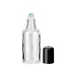 Glasflasche 30 ml klar Roll-on mit schwarzem Schraubverschluss