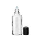 Glasflasche 50 ml klar Roll-on mit schwarzem Schraubverschluss