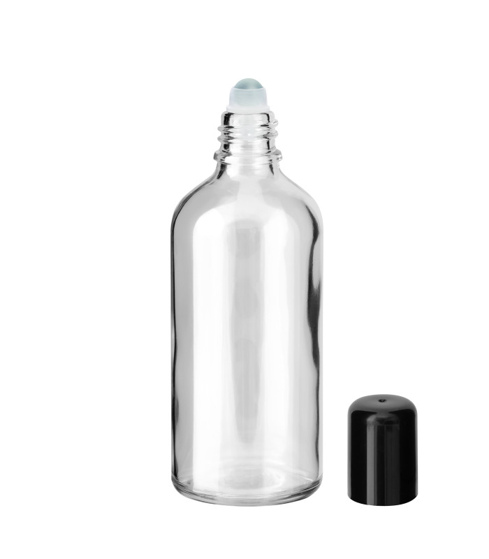 Klarglasflasche 100 ml Roll-on mit Schraubverschluss