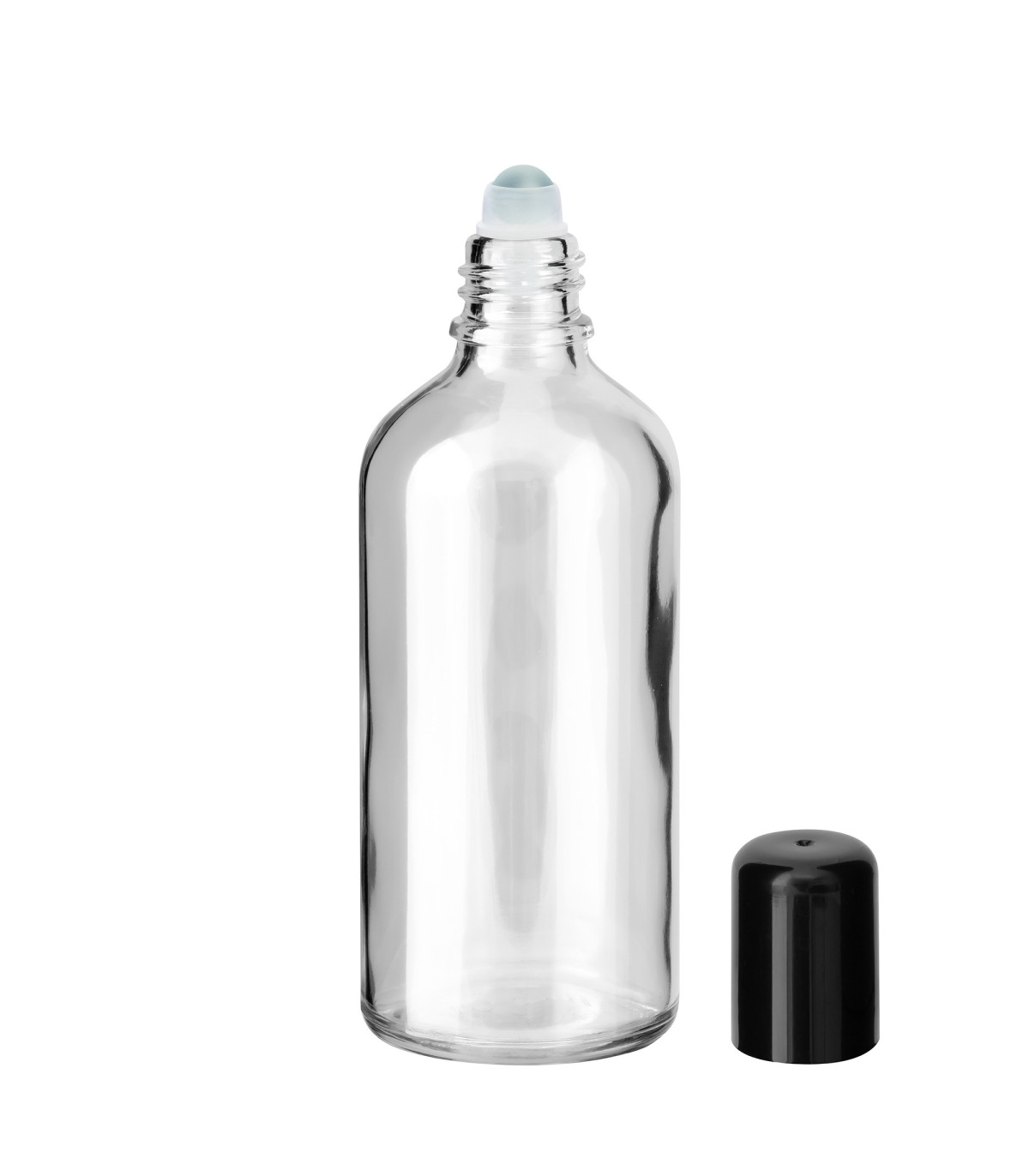 Klarglasflasche 100 ml Roll-on mit Schraubverschluss